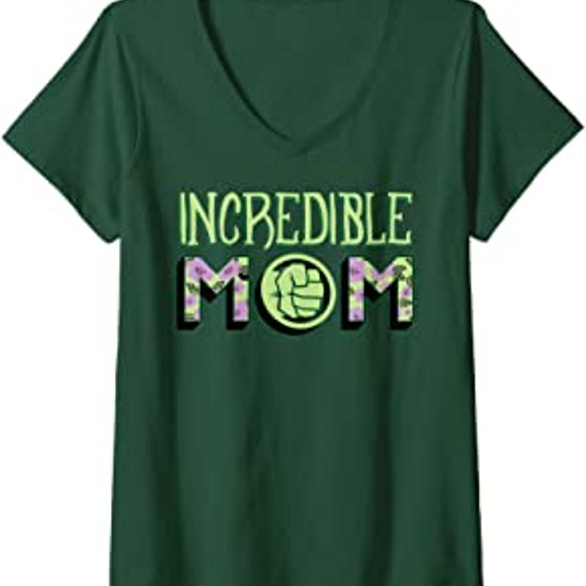 Womens Marvel Mother’s Day Hulk Incredible Mom V-Neck T-Shirt