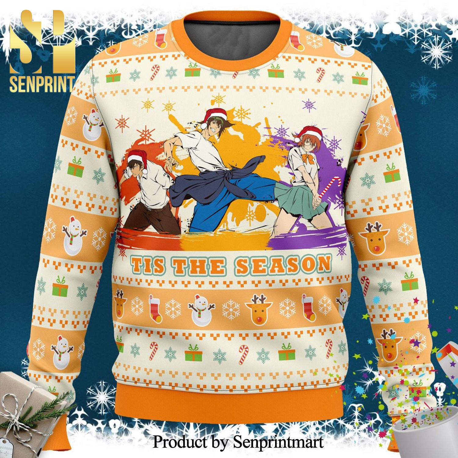 Jin Han And Mira God Of High School Tis The Season Manga Anime Knitted Ugly Christmas Sweater