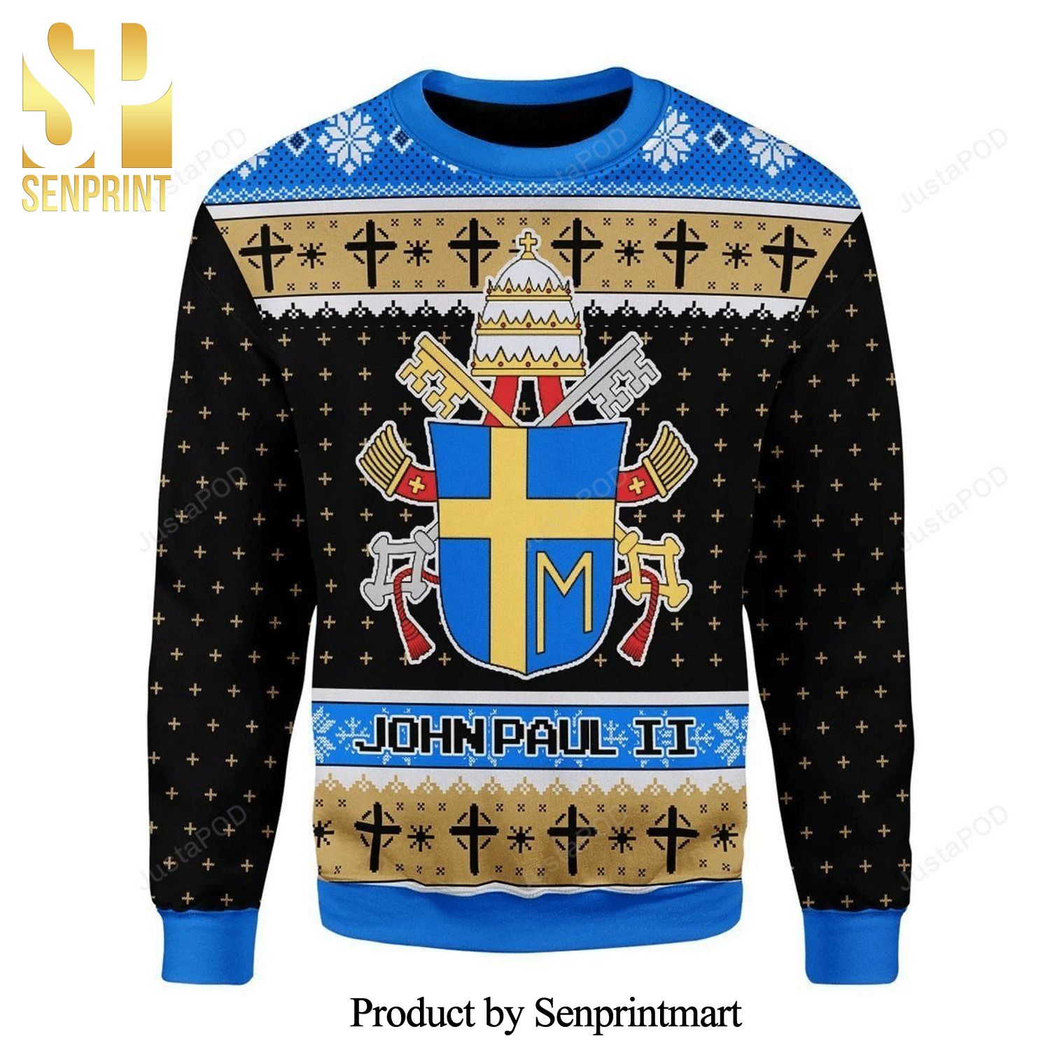 John Paul Ii Coat Of Arms Knitted Ugly Christmas Sweater