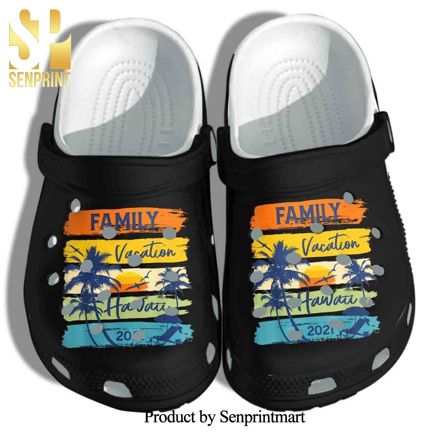 Beach Hawaii Family Vacation Matching Gift For Lover Full Printed Crocs Unisex Crocband Clogs
