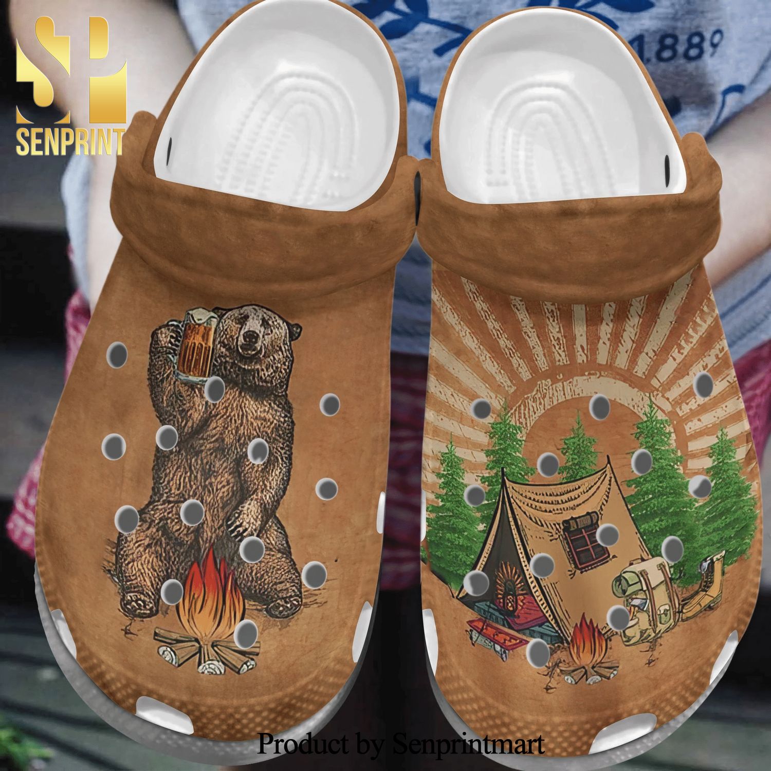 Bear Beer Camping Peace 4 Gift For Lover 3D Crocs Classic