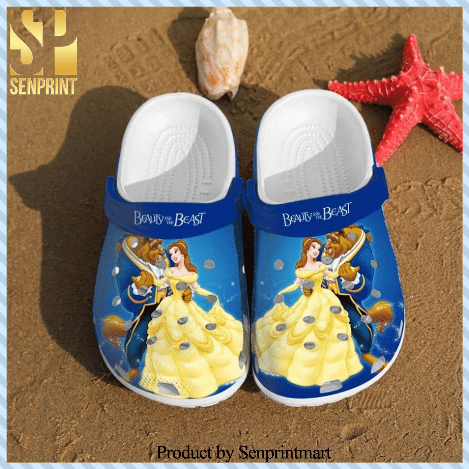 Beauty And The Beast Crocs Crocband For Men And Women All Over Printed Crocs Shoes