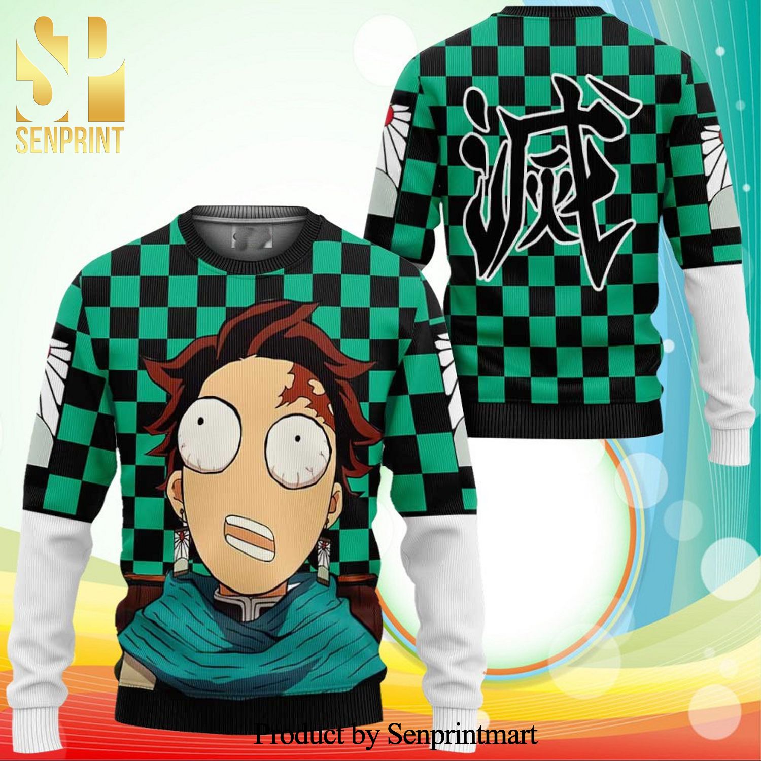 Kamado Tanjiro Demon Slayer Knitted Ugly Christmas Sweater