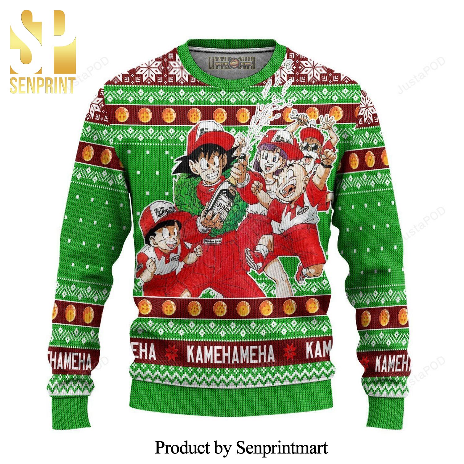 Kamehameha Dragon Ball Knitted Ugly Christmas Sweater