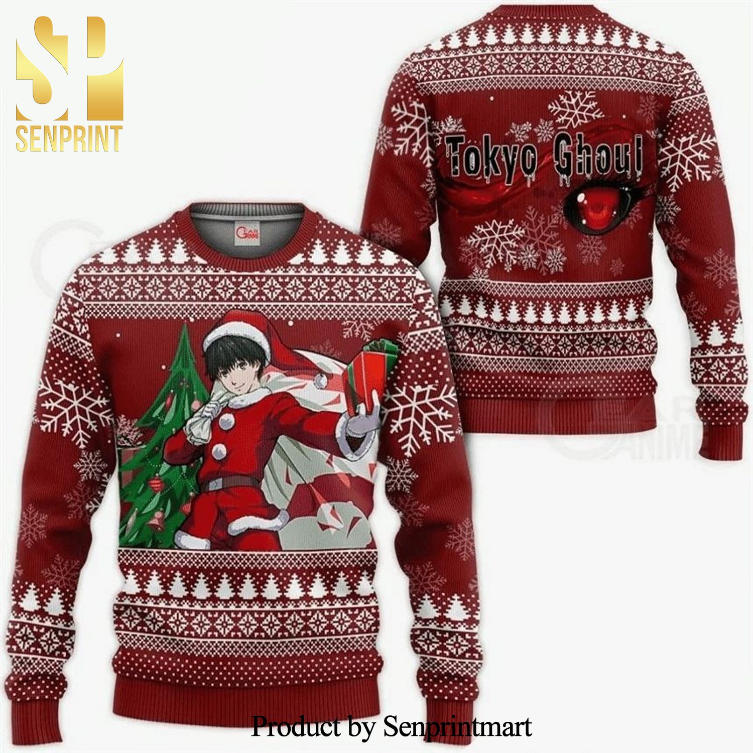 Kaneki Ken Tokyo Ghoul Anime Knitted Ugly Christmas Sweater