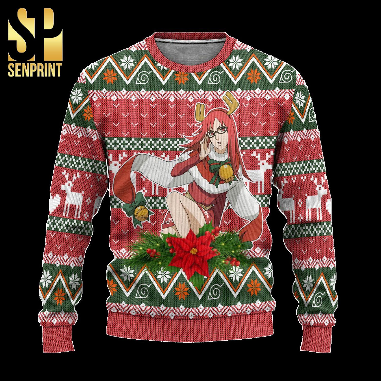 Karin Knitted Ugly Christmas Sweater Custom Naruto Anime Xmas Gift