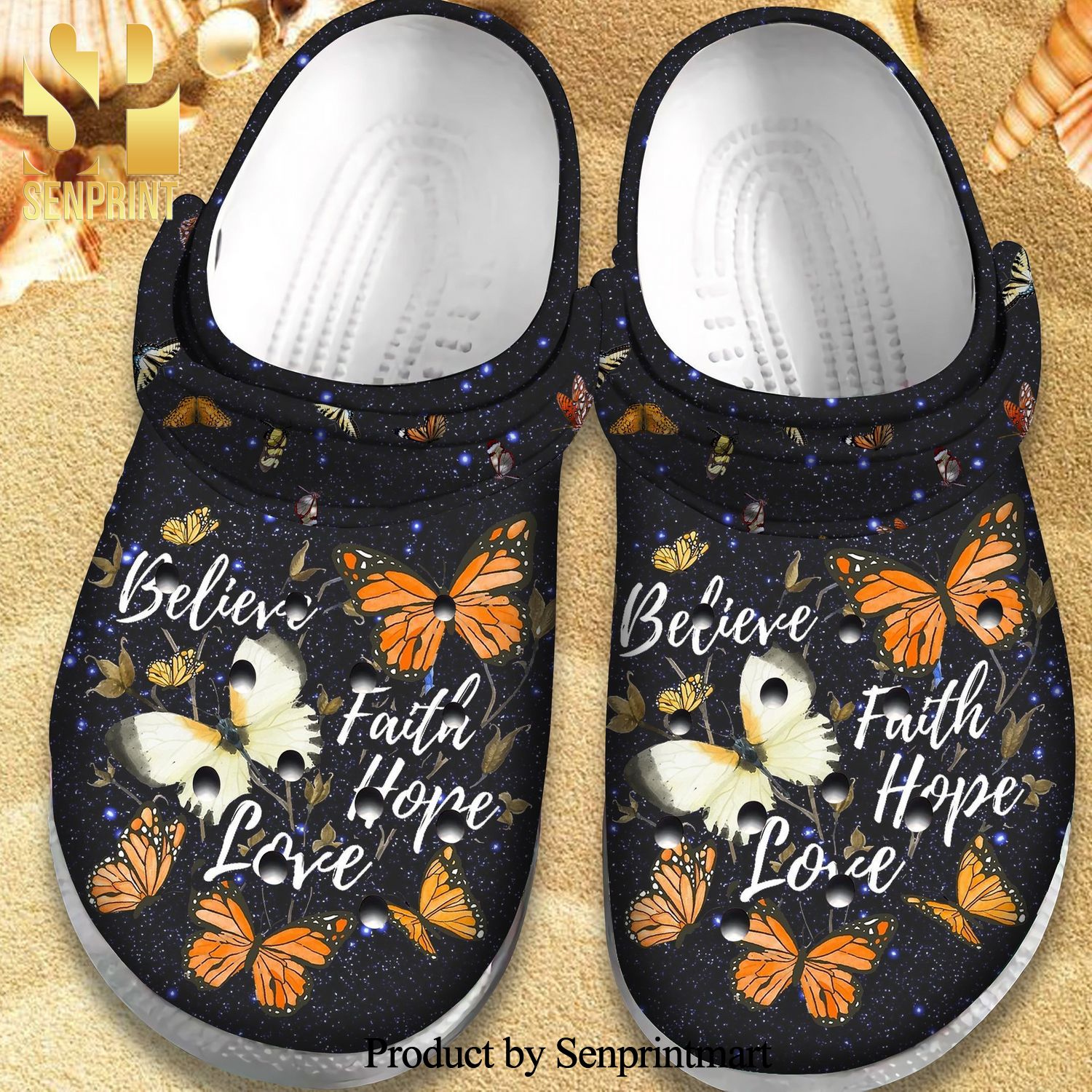 Believe Faith Hipe Love Butterfly Gift For Lover Crocs Shoes