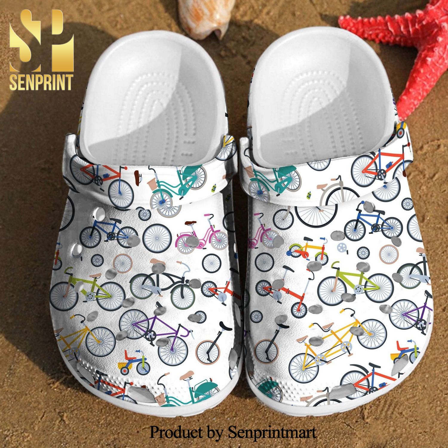 Bicycle Gift For Cyclist Pattern Birthday Rubber Crocs Unisex Crocband Clogs