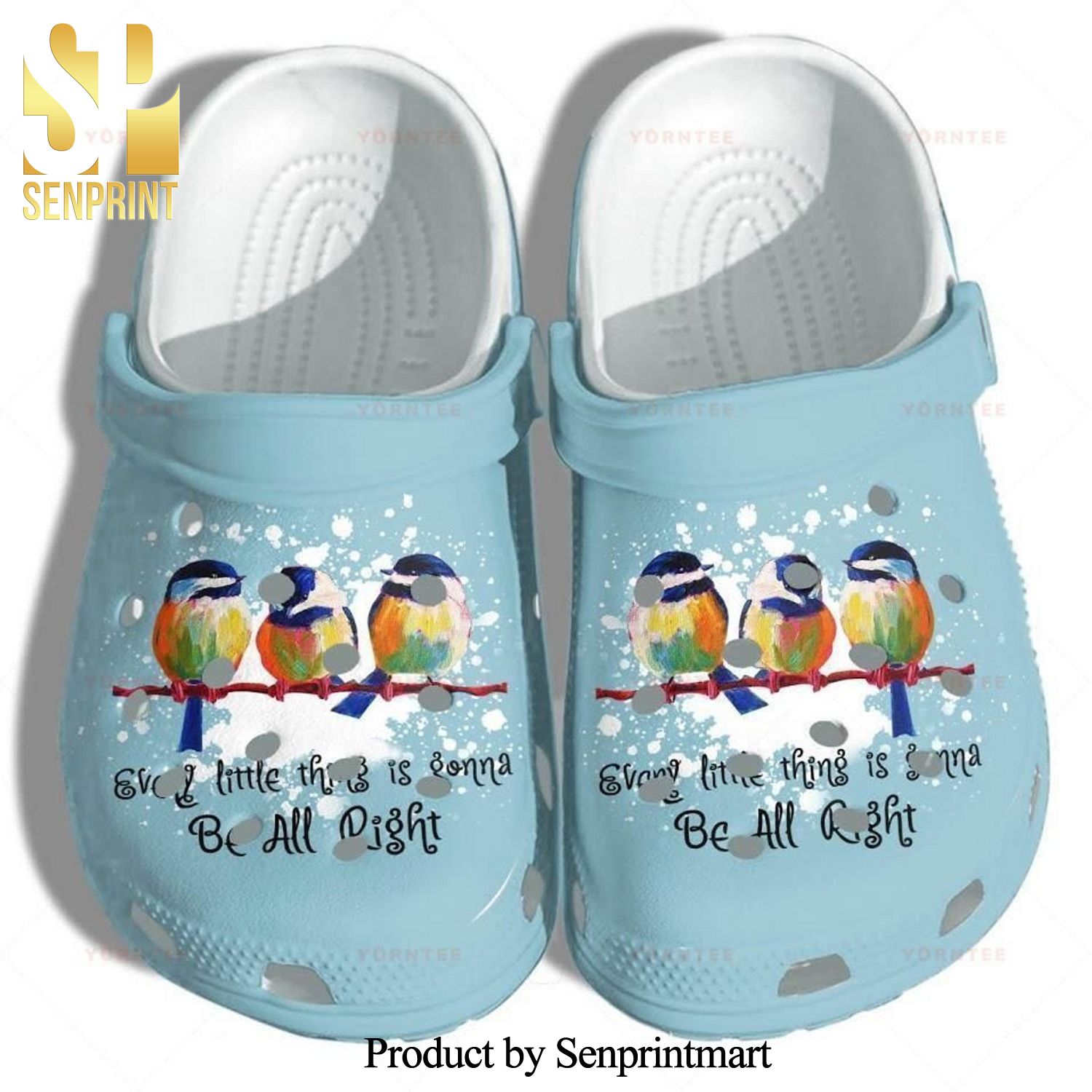 Birds Every Little Thing Is Gonna Be All Right Peace Cute Gift For Lover Full Printed Classic Crocs Crocband Clog