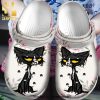 Black Cat In Flowers Shoes Full Printed Crocs Crocband Adult Clogs