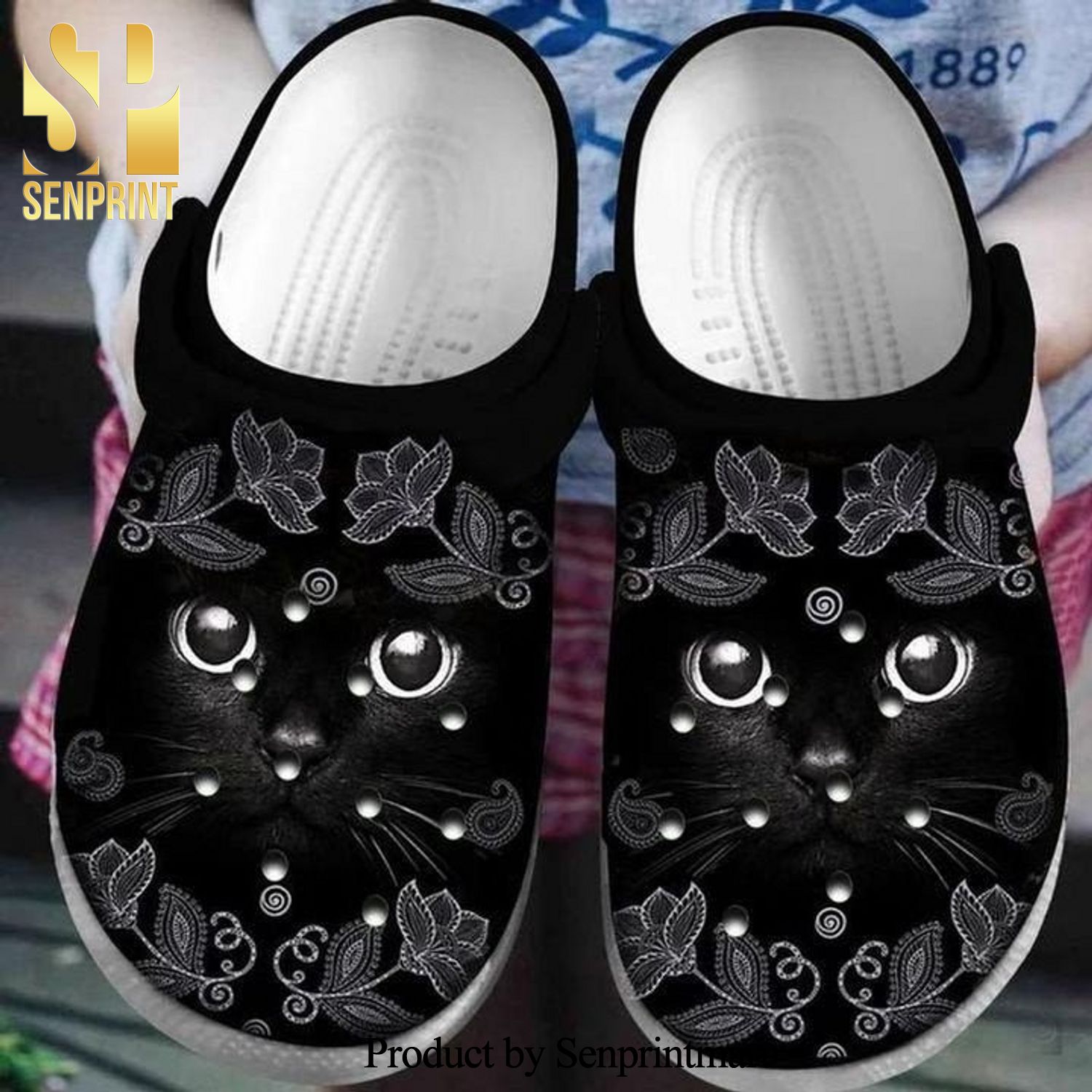 Black Cat Lovers Animals Flower Gift For Loverar 3D Crocs Crocband Clog