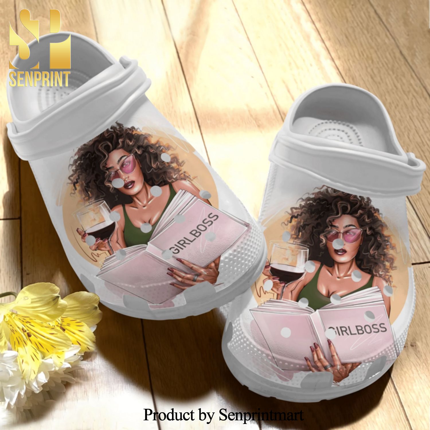 Black Girl Loves Book And Wine Gift For Lover All Over Printed Crocs Shoes