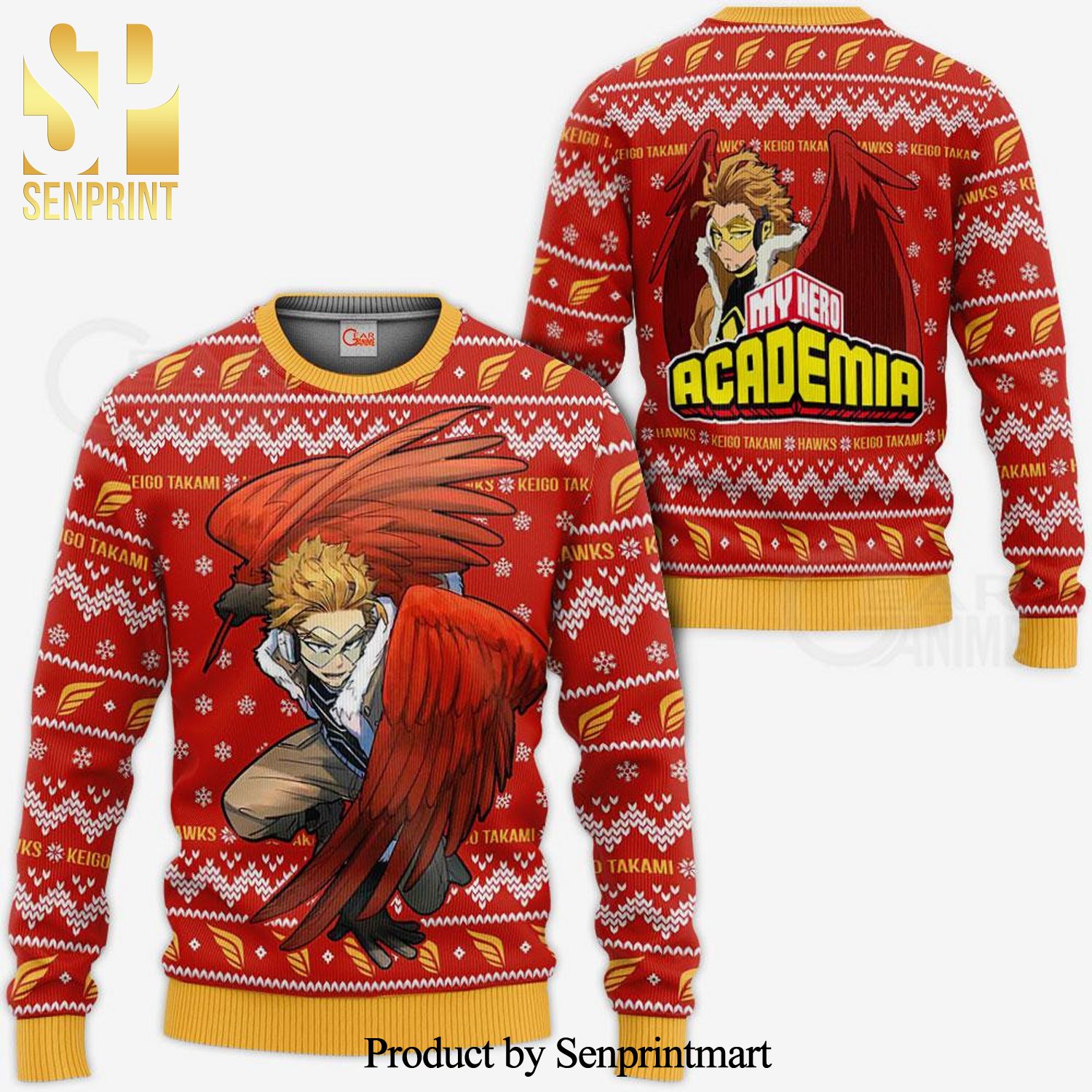 Keigo Takami Hawks My Hero Academia Knitted Ugly Christmas Sweater