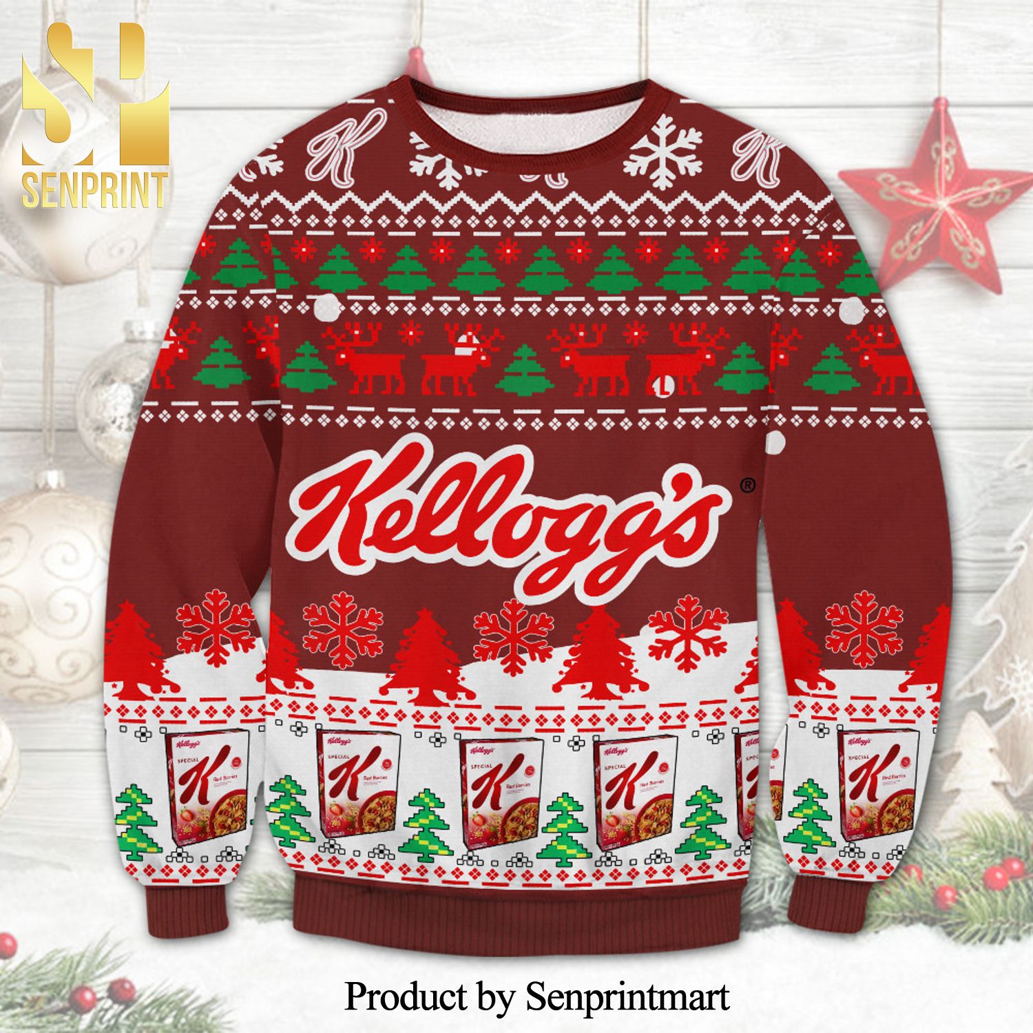 Kellogg’s Special K Cereal Knitted Ugly Christmas Sweater