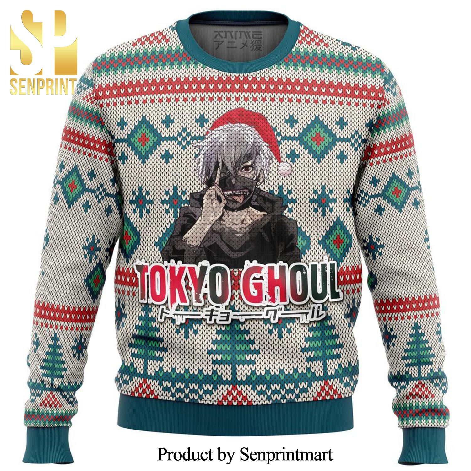 Ken Kaneki Tokyo Ghoul Alt Premium Manga Anime Knitted Ugly Christmas Sweater