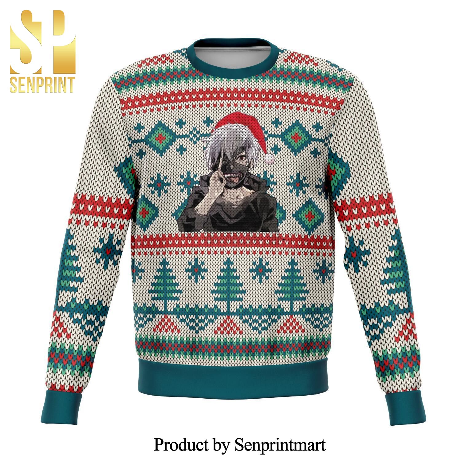 Ken Kaneki Tokyo Ghoul Anime Premium Knitted Ugly Christmas Sweater