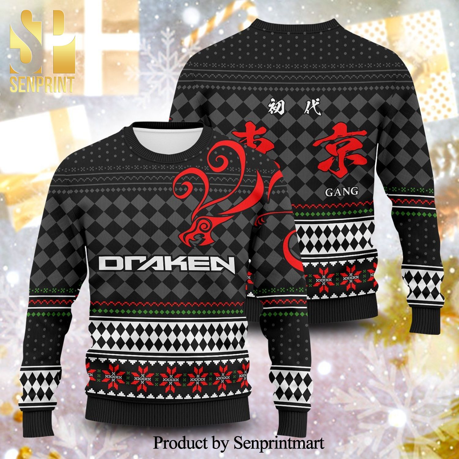 Ken Ryuguji DrakenTokyo Revengers Manga Anime Knitted Ugly Christmas Sweater