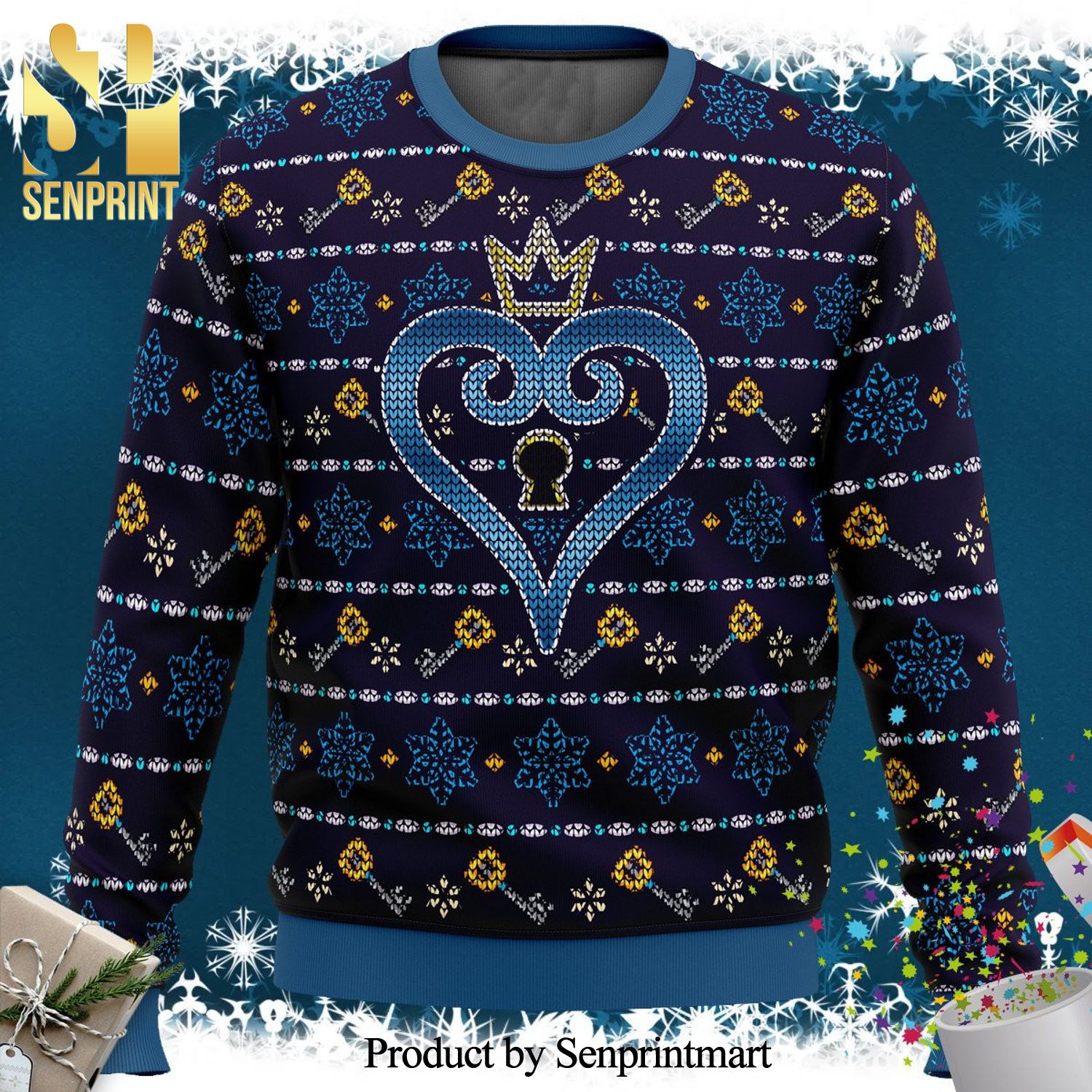 Keyblade Sora Kingdom Hearts Knitted Ugly Christmas Sweater