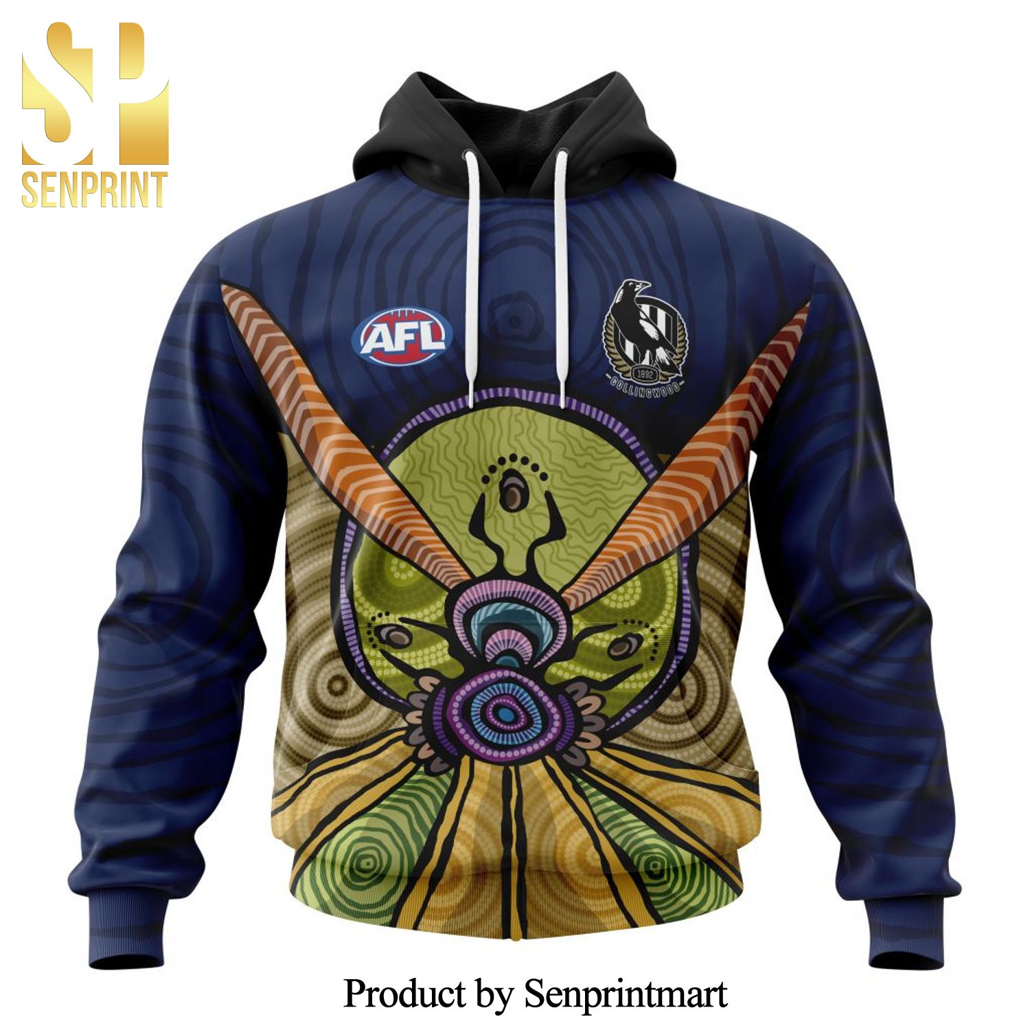 AFL Collingwood Football Club Version Artwork For Australia Day All Over Printed Shirt