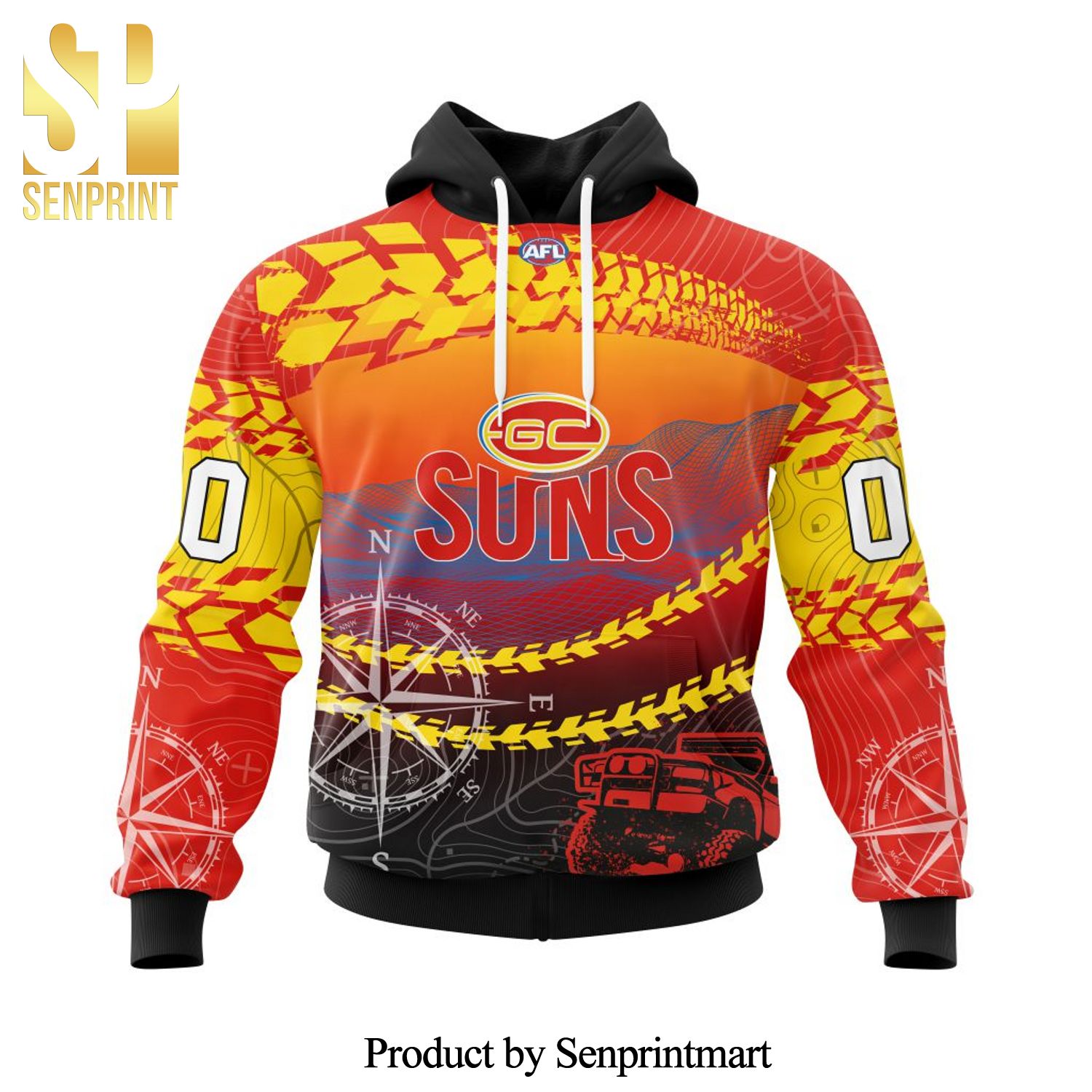 AFL Gold Coast Suns Version Off-Road All Over Printed Shirt