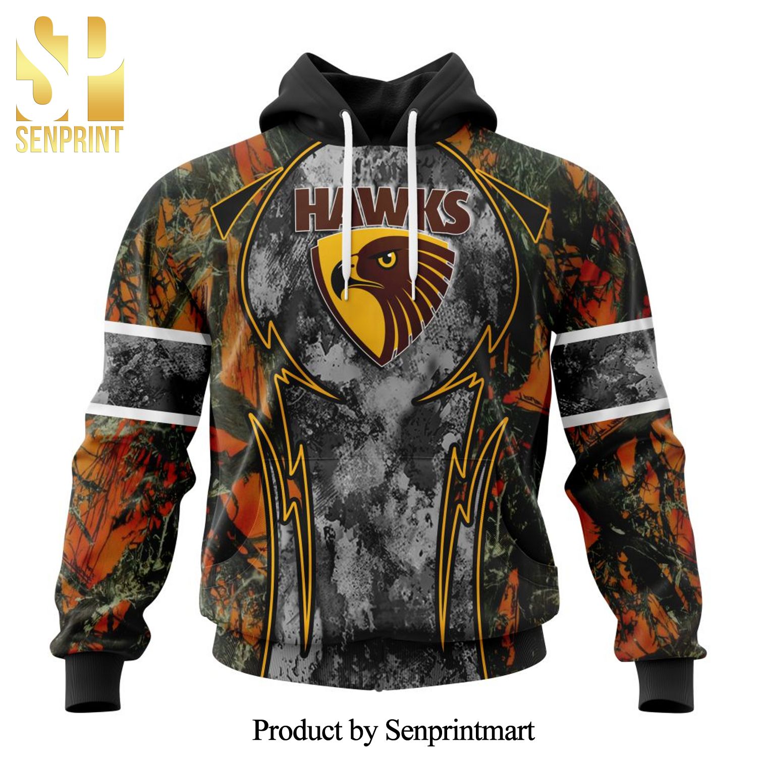 AFL Hawthorn Football Club Version Camo Concepts For Hungting In Forest All Over Printed Shirt