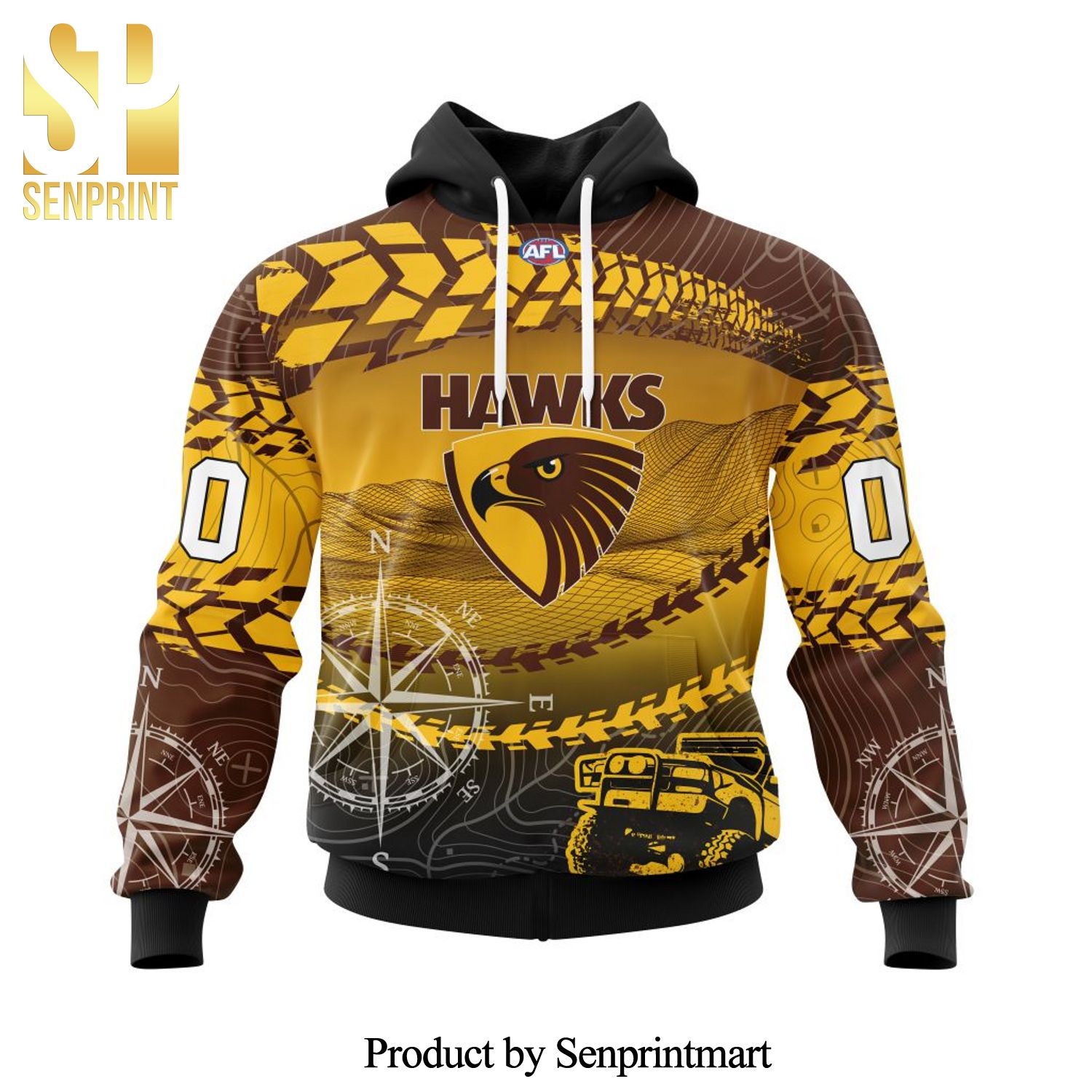 AFL Hawthorn Football Club Version Off-Road All Over Printed Shirt