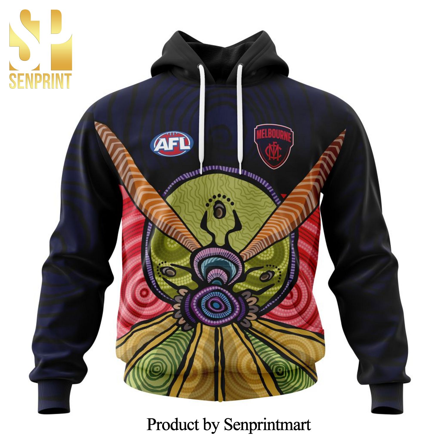 AFL Melbourne Football Club Version Artwork For Australia Day All Over Printed Shirt