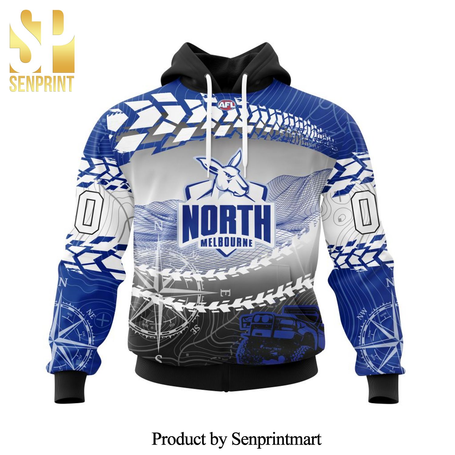 AFL North Melbourne Football Club Version Off-Road All Over Printed Shirt