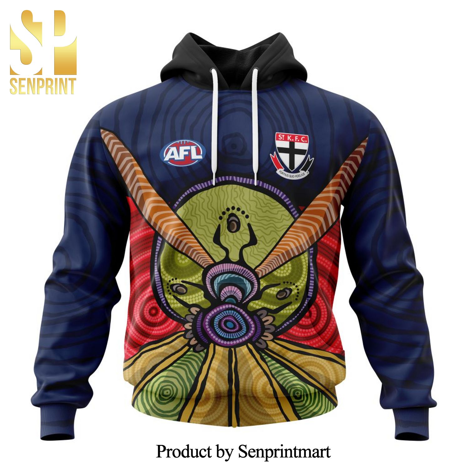 AFL St Kilda Football Club Version Artwork For Australia Day All Over Printed Shirt