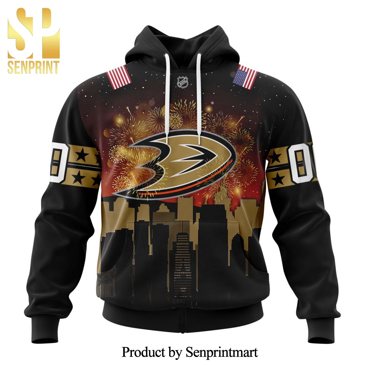 Anaheim Ducks Honnor The Fourth Of July All Over Printed Shirt