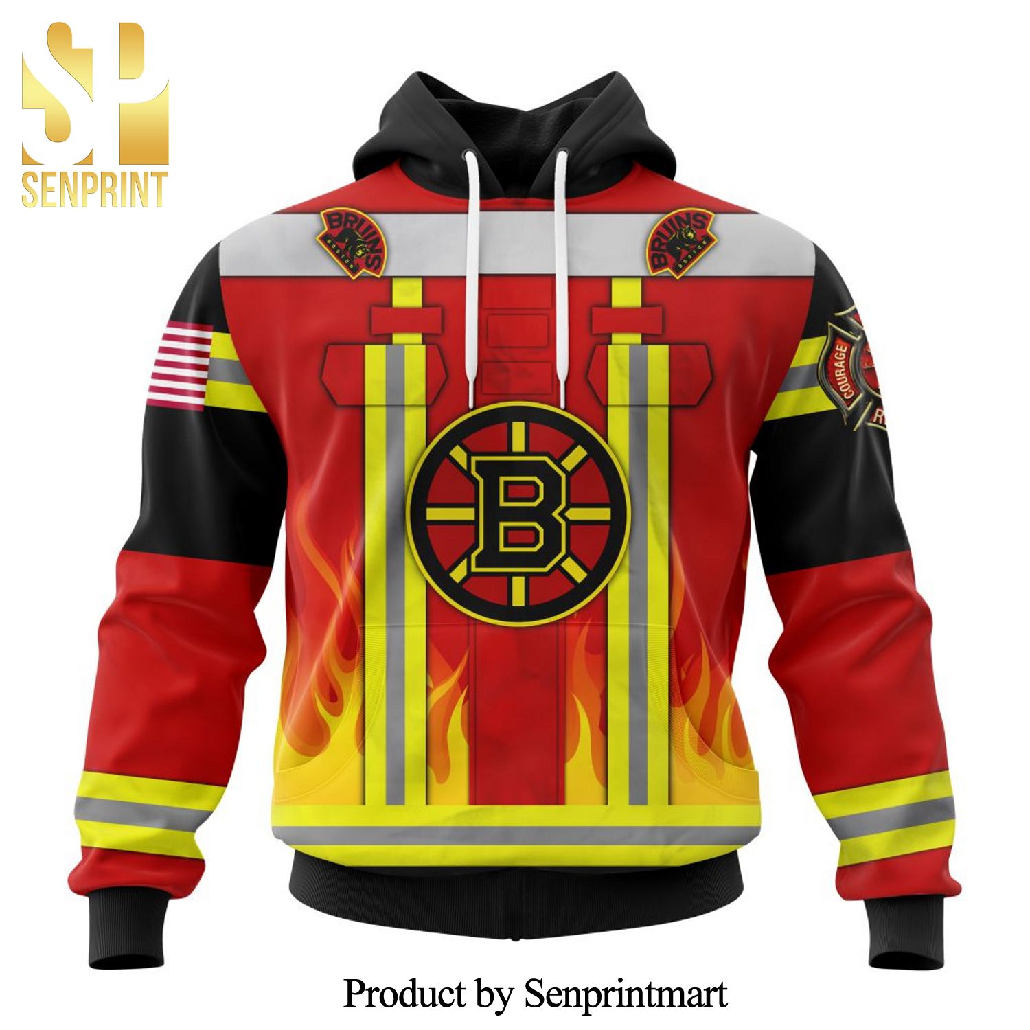 Boston Bruins Honnor Firefighter Uniform All Over Printed Shirt