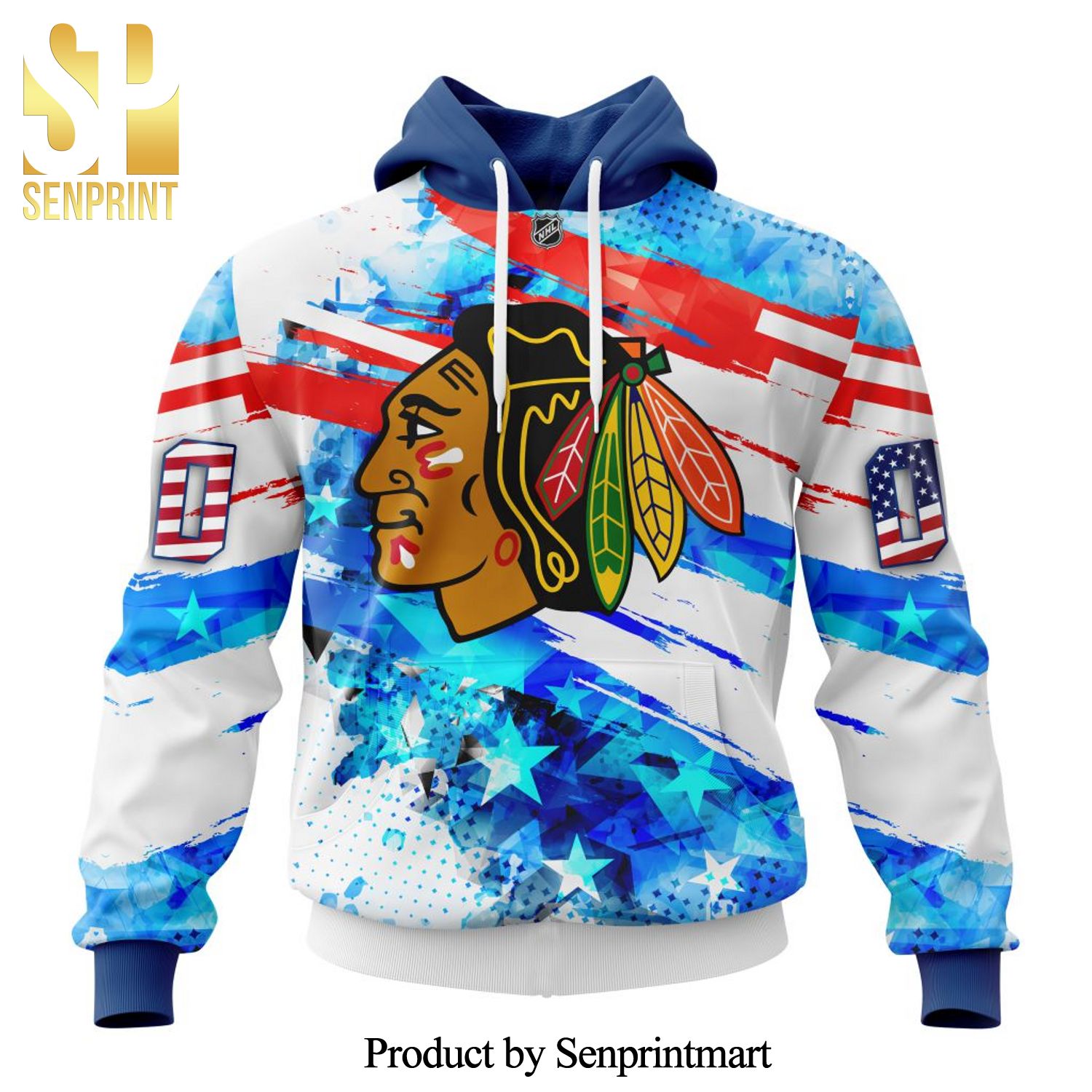 Chicago Blackhawks With Concept For Independence Day All Over Printed Shirt