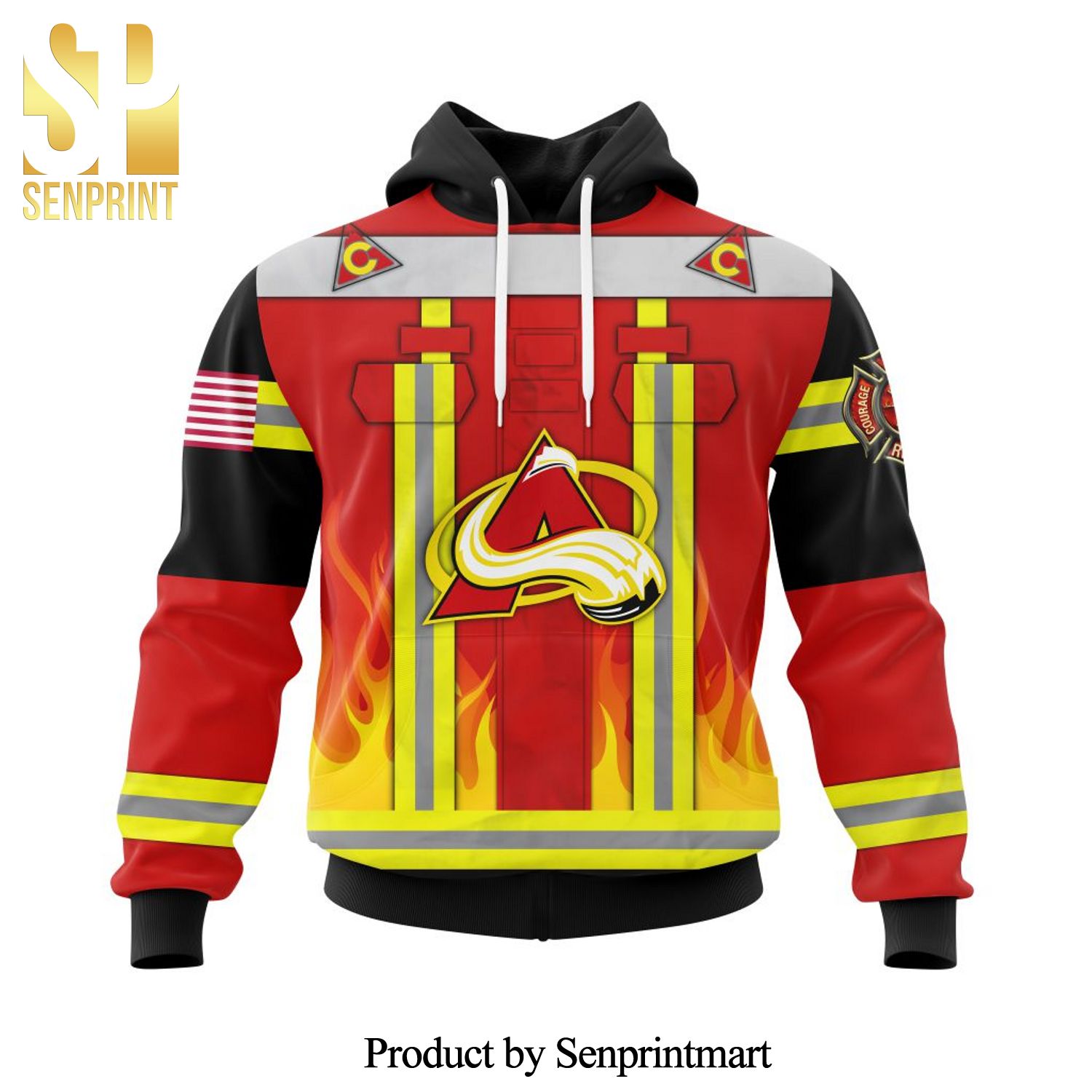 Colorado Avalanche Honnor Firefighter Uniform All Over Printed Shirt