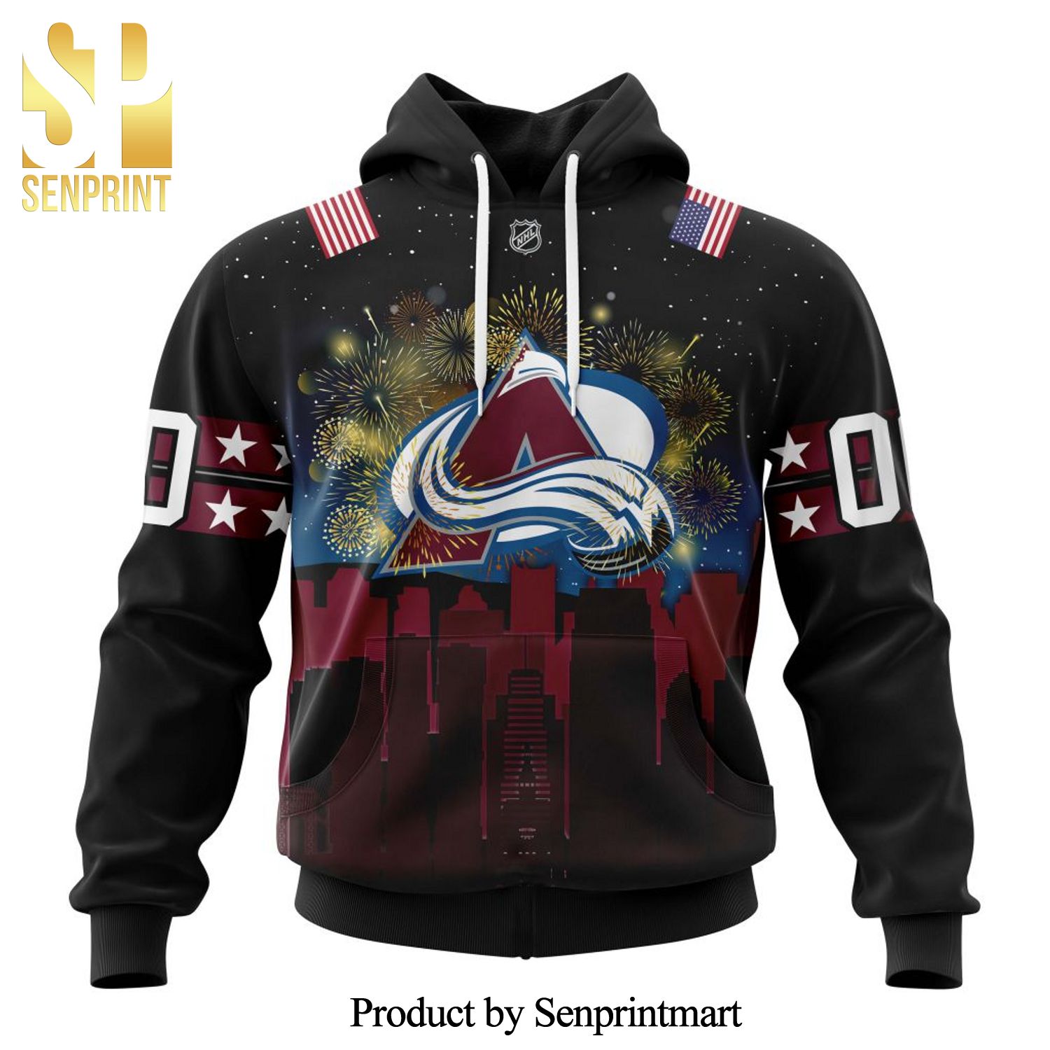 Colorado Avalanche Honnor The Fourth Of July All Over Printed Shirt