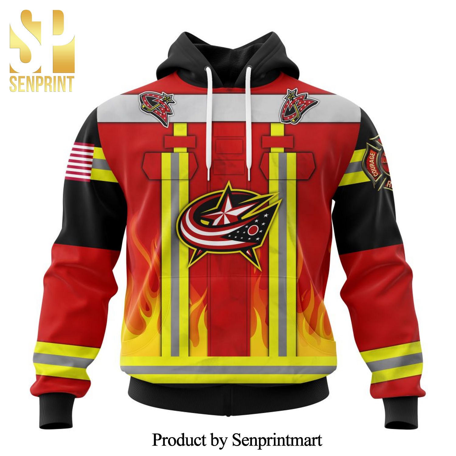 Columbus Blue Jackets Honnor Firefighter Uniform All Over Printed Shirt