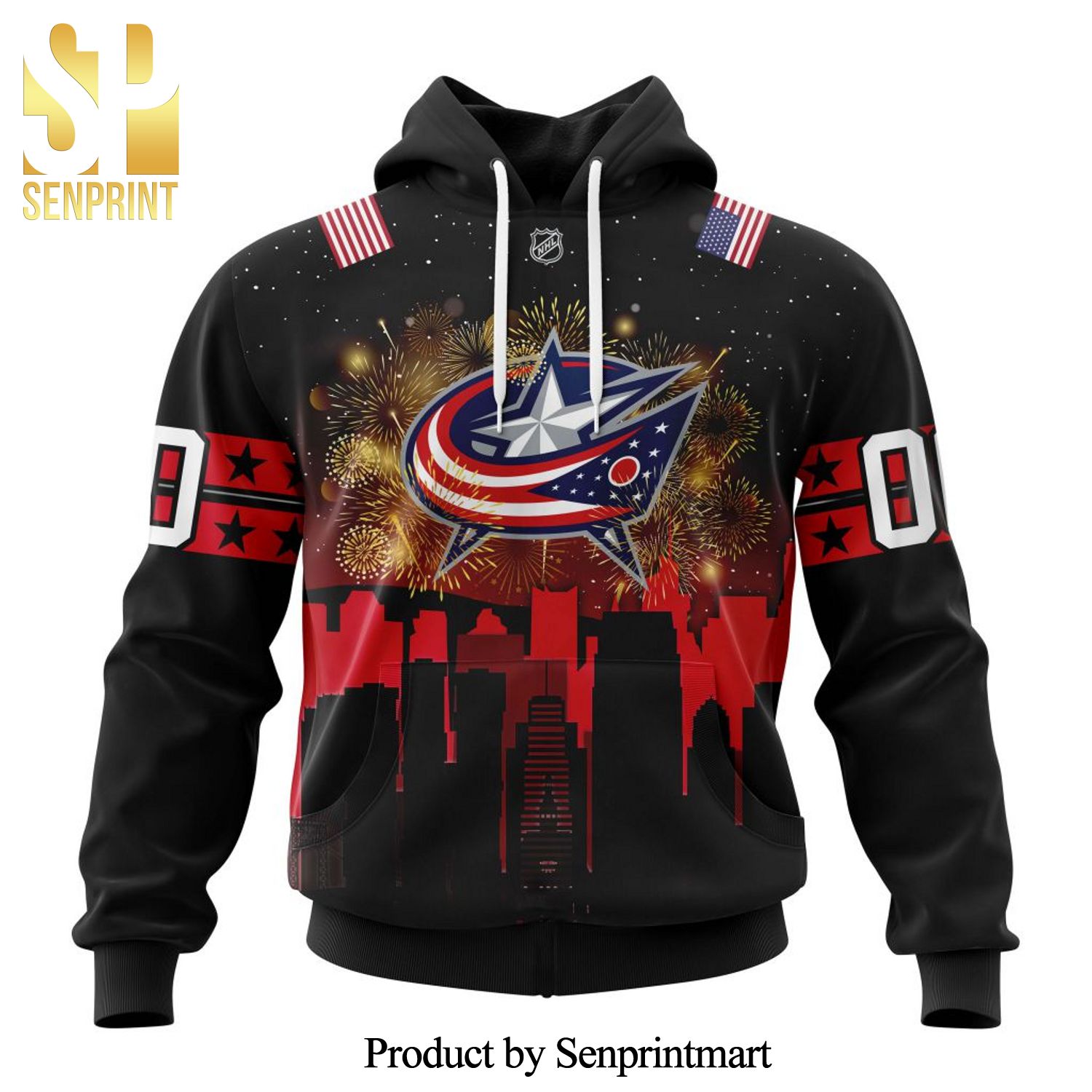 Columbus Blue Jackets Honnor The Fourth Of July All Over Printed Shirt