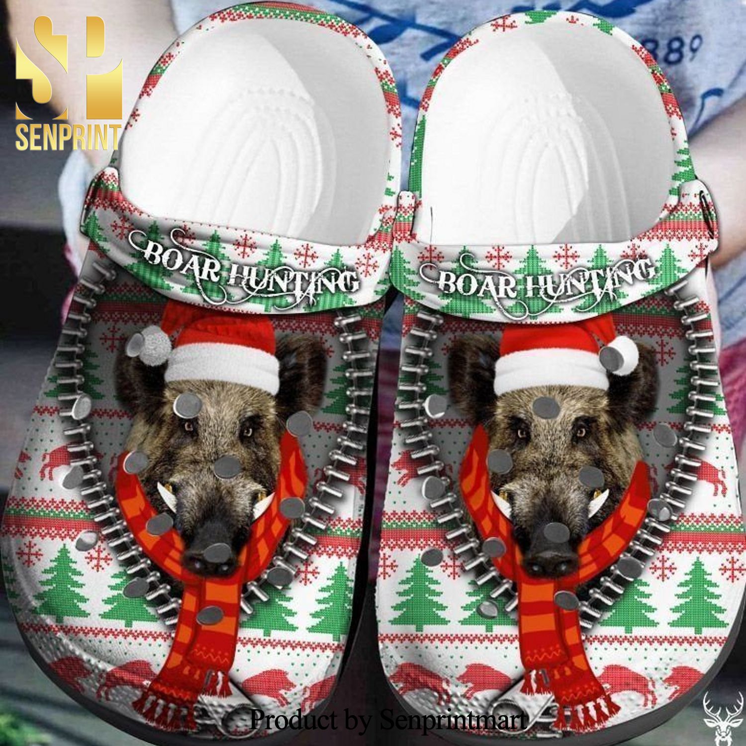 Boar Hunting Christmas Hypebeast Fashion Crocs Unisex Crocband Clogs