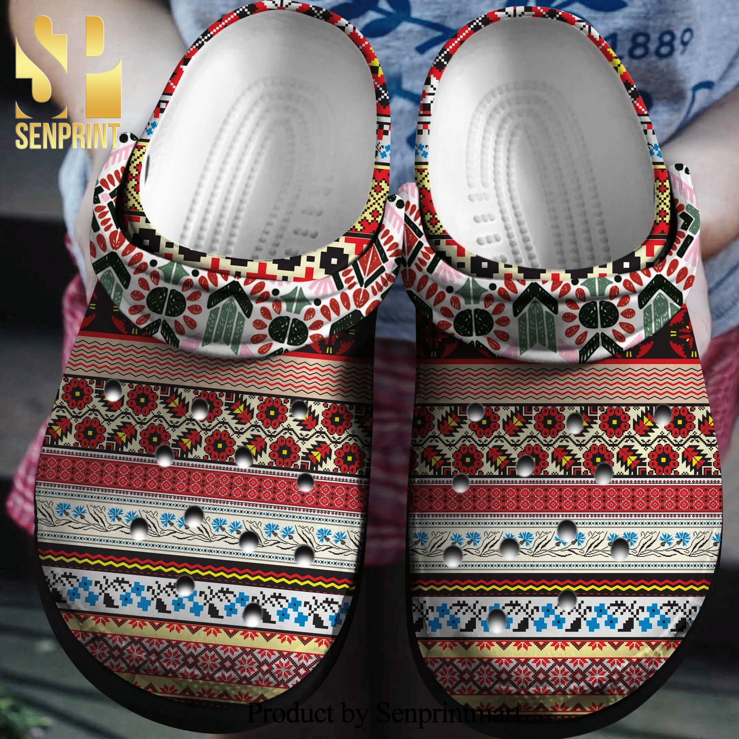 Boho Vintage Mandala 2 Gift For Lover Full Printing Crocs Crocband In Unisex Adult Shoes