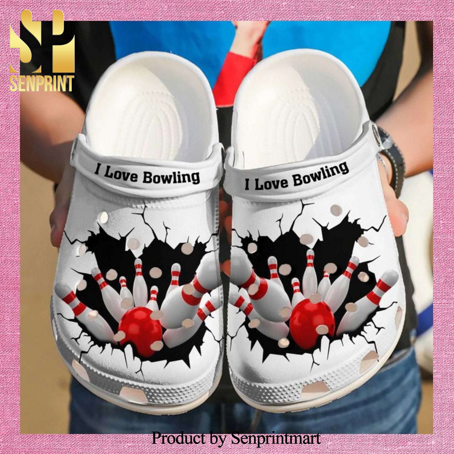 Bowling I Love Unisex Crocs Crocband Clog