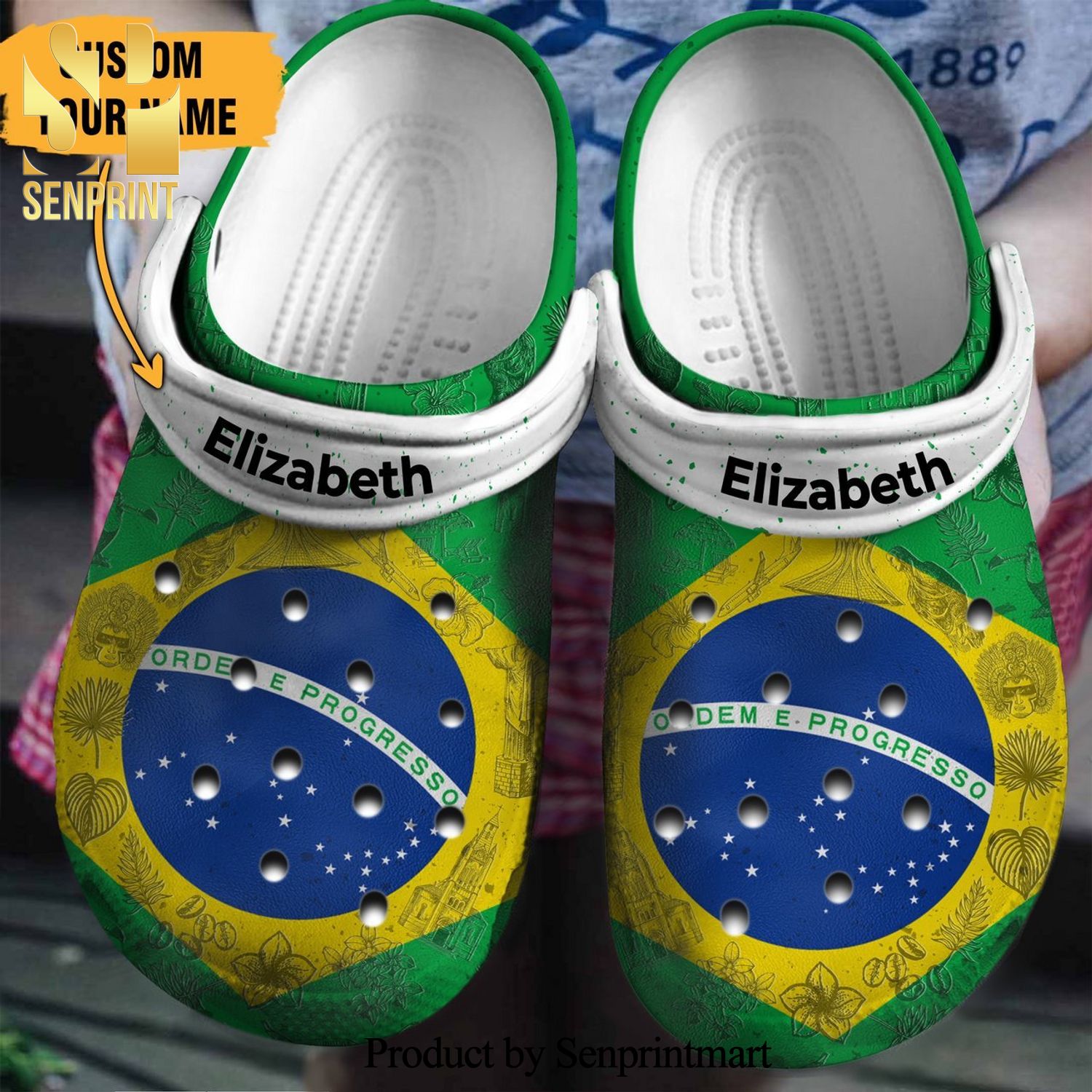 Brazil Flag Gift For Fan Classic Water Hypebeast Fashion Crocs Crocband