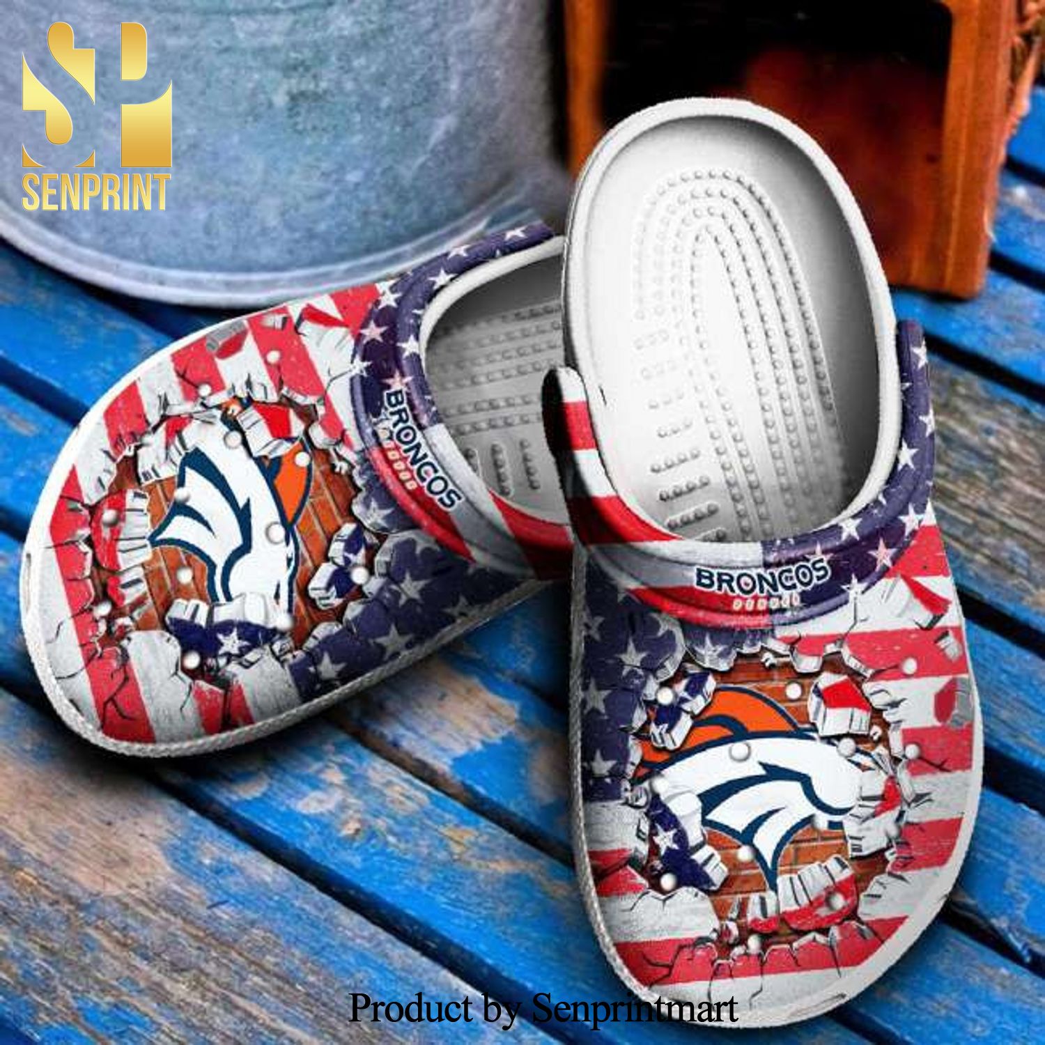 Broncos America Flag Crocs Crocband