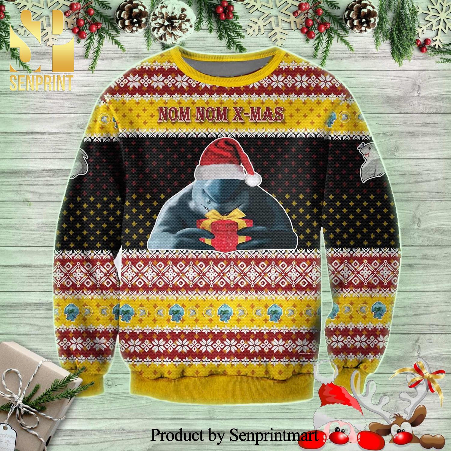 King Shark DC Comics Knitted Ugly Christmas Sweater