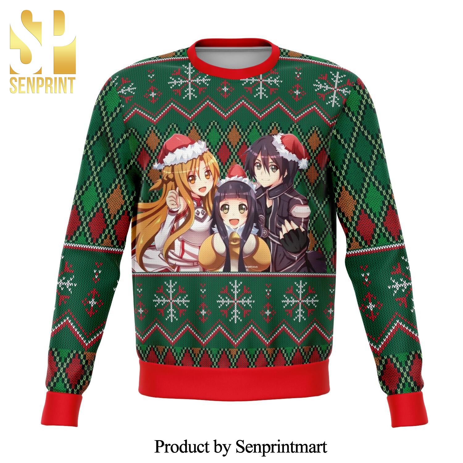 Kirito Alice Sword Art Online Premium Manga Anime Knitted Ugly Christmas Sweater