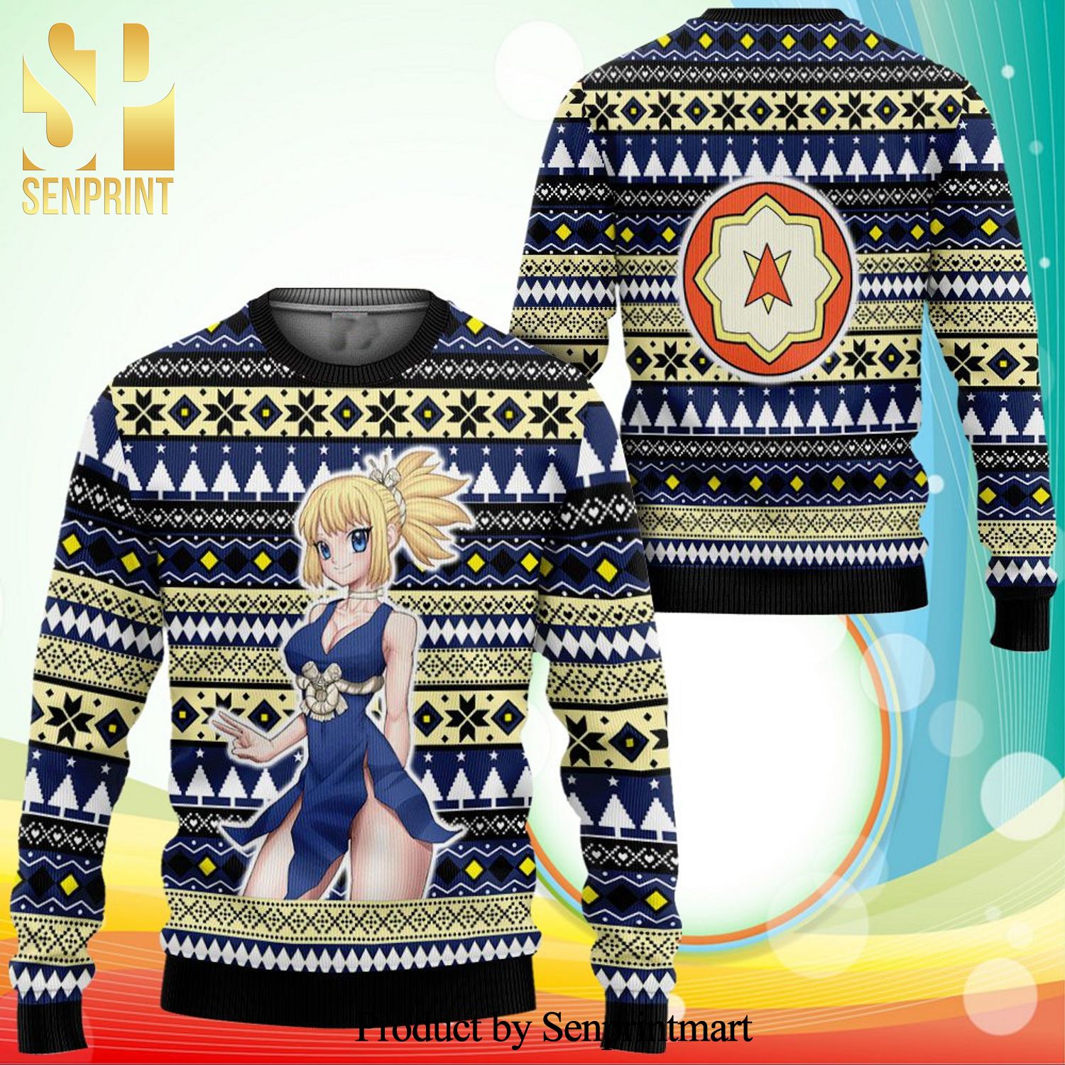 Kohaku Anime Dr Stone Knitted Ugly Christmas Sweater