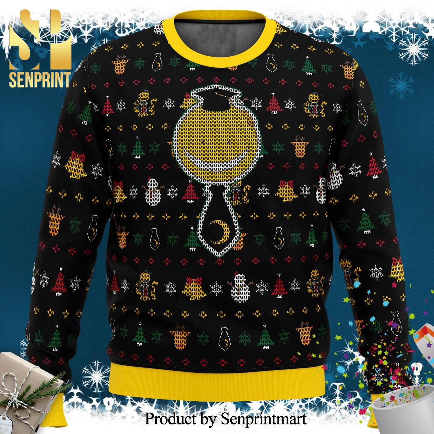 Koro Sensei Assassination Classroom Manga Anime Knitted Ugly Christmas Sweater