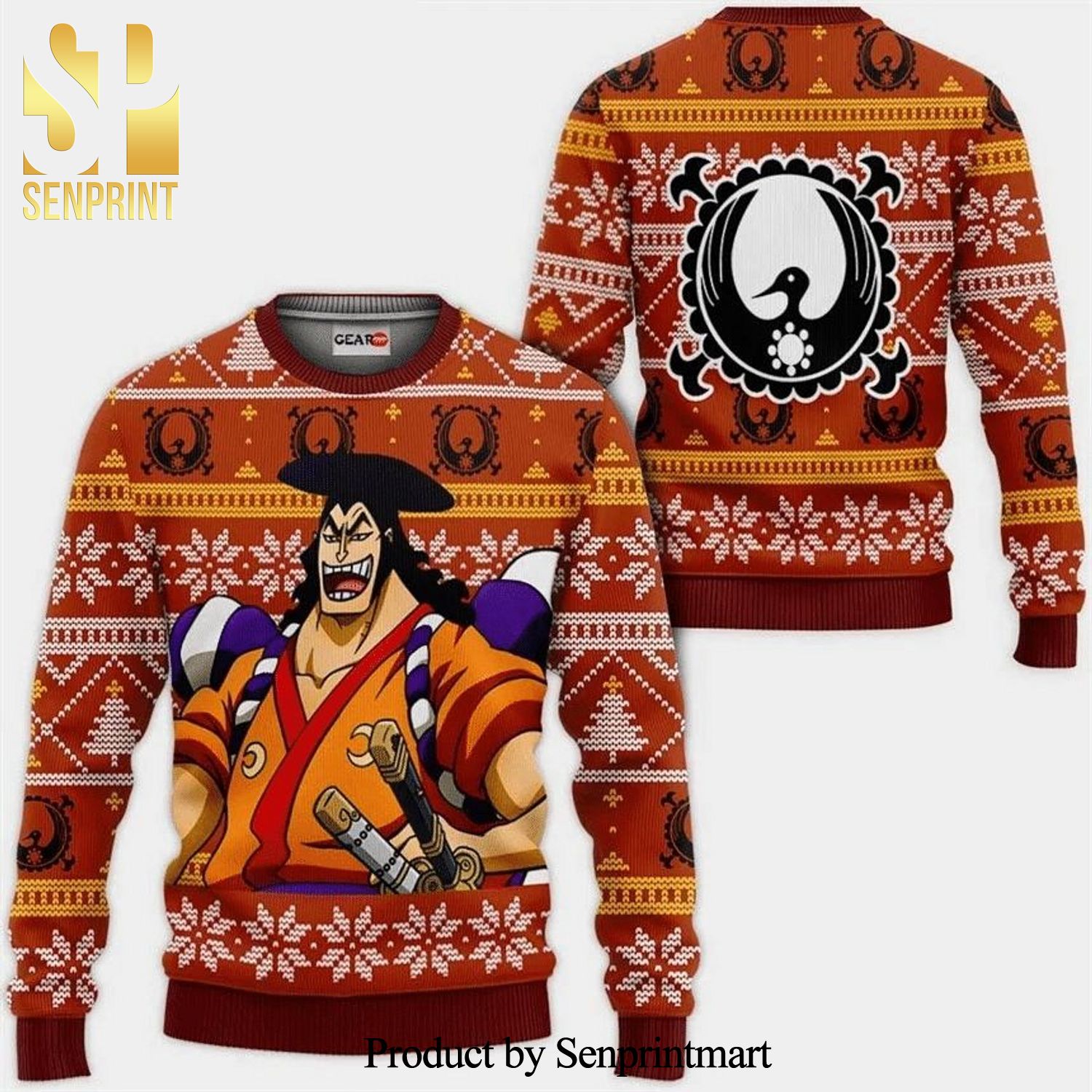 Kozuki Oden One Piece Anime Manga Knitted Ugly Christmas Sweater