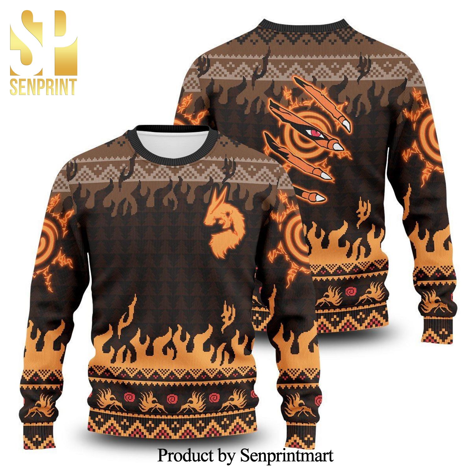 Kurama Mark Naruto Anime Manga Knitted Ugly Christmas Sweater