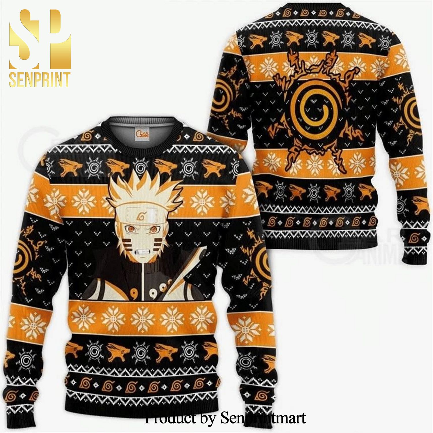 Kurama Naruto Anime Manga Knitted Ugly Christmas Sweater