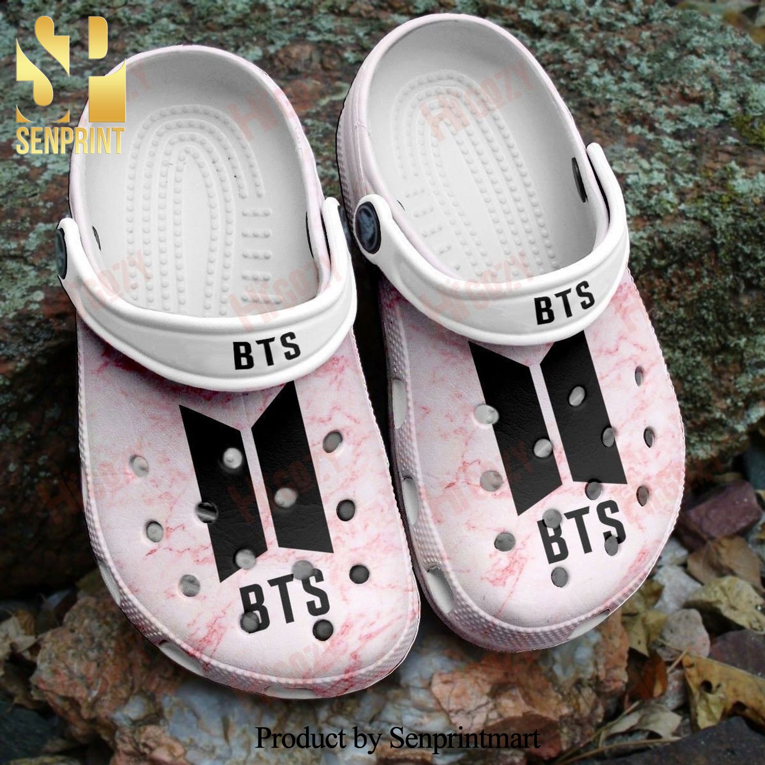 Bts Pink For Men And Women Gift For Fan Classic Water Rubber Crocs Sandals