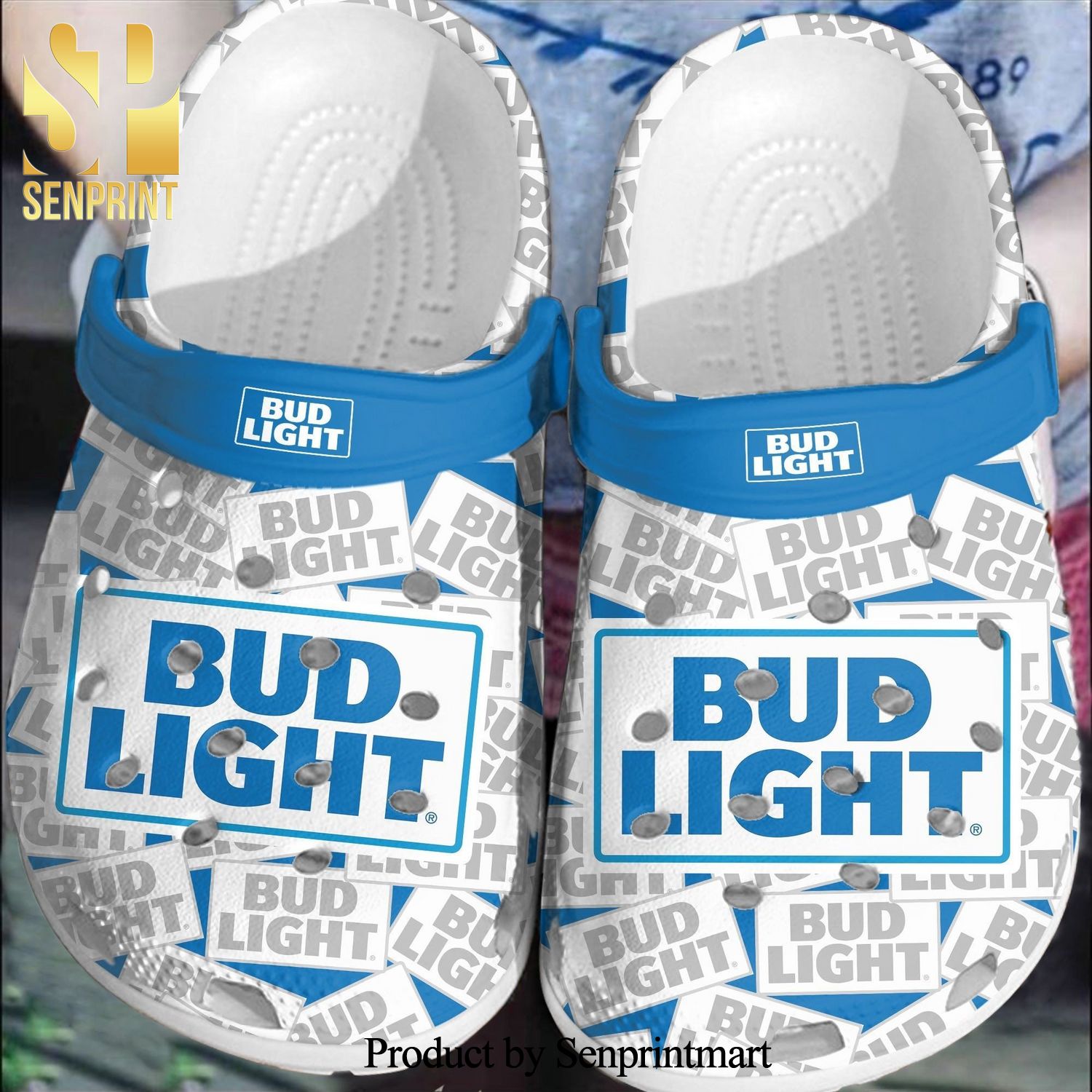 Bud Light Logo Beer Crocs Classic A124 Gift For Lover All Over Printed Crocs Crocband Clog